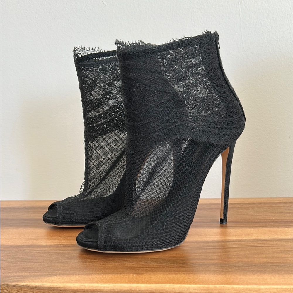 Dolce & Gabbana Lace and Mesh Ankle Booties EU36